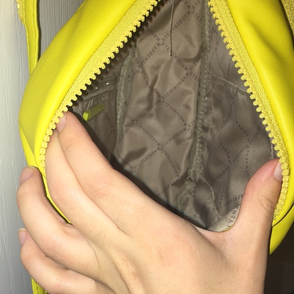 Steve Madden Yellow Puffy Leather Sling Backpack - Picture 14 of 17